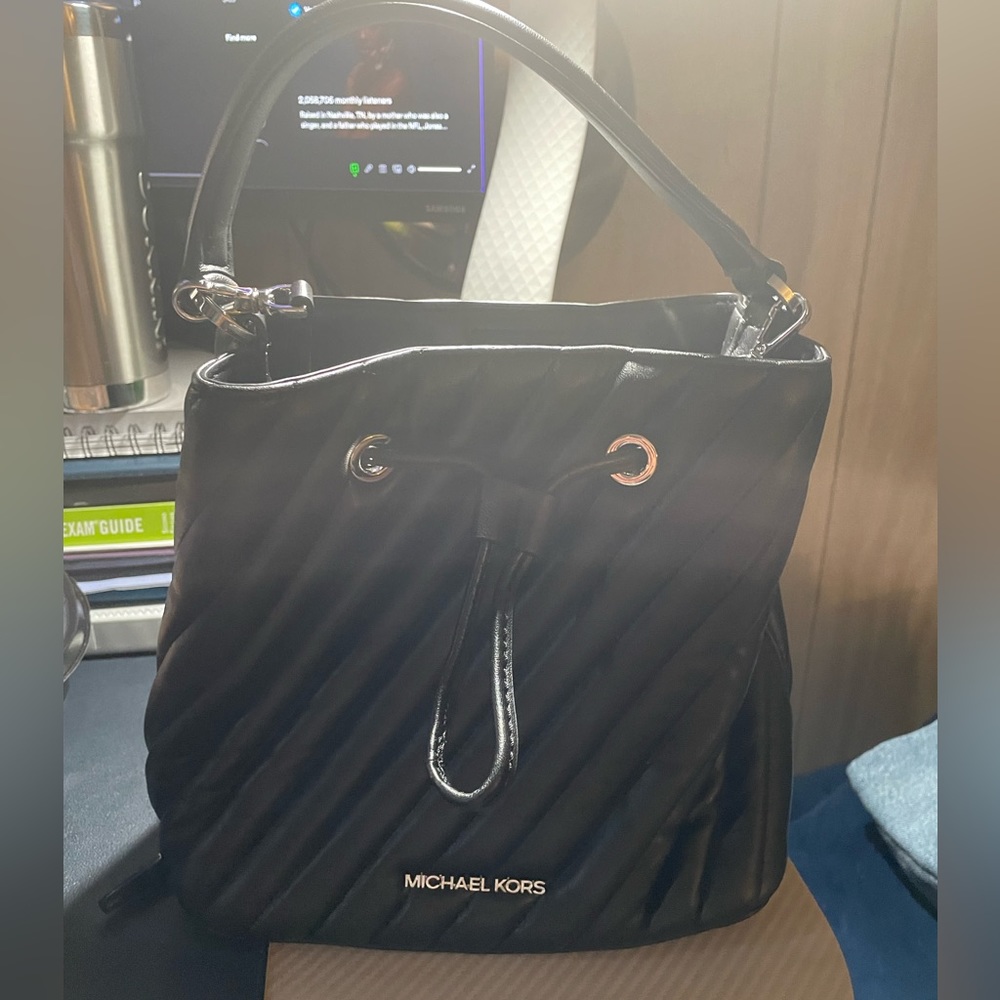 Suri Medium Bucket Crossbody Quilted Vegan Faux Leather